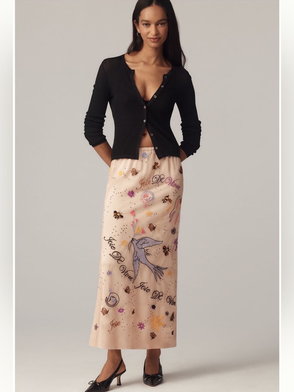 Anthropologie Embroidered Skirt